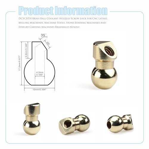 Image of 10 PCS M5 10MM Brass Ball Coolant Nozzles Screw Lock for Cnc Lathes, Milling Machines, Machine Tools, Stone Bending Machines And Jewelry Carving Machines Brass Ball Coolant Nozzles