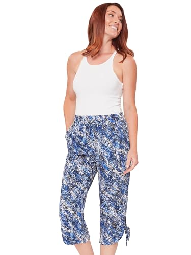 Women's Elastic Waist Capri Side Keyhole With Tie Hem4