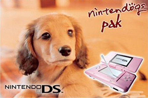 Pink Handheld Console with Nintendogs: Dachshund and Friends (Nintendo DS)