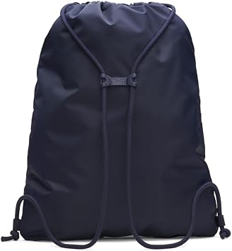 Under Armour Unisex Hustle Sackpack, Water-Resistant Rucksack for Sports and Outdoor Pursuits, Essential Sports Bag with Front Pocket,Midnight Navy/Midnight Navy/Metallic Silver,OSFM