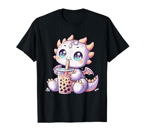 Thé à bulles Kawaii Dragon Boba Tea Delight Kawaii Axolotl T-Shirt