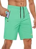 MAGCOMSEN Hiking Shorts for Men Quick Dry Running Stretch Athletic Gym Outdoor Workout Swimming Shorts for Men Mint Green