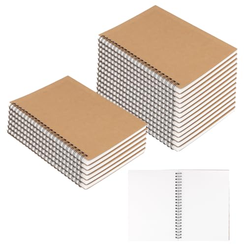 Carnet de notes vierge A5 Kraft LEXININ lot de 20 cahiers spirales de 120 pages pour bureau