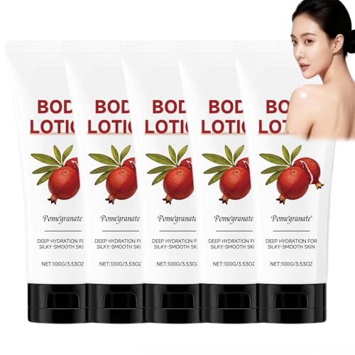Loción corporal con pomegranate de hidratación profunda, hidratante reparadora de piel seca, de absorción rápida, no pegajosa para el cuerpo completo, crema suave y sedosa, crema reafirmante de larga