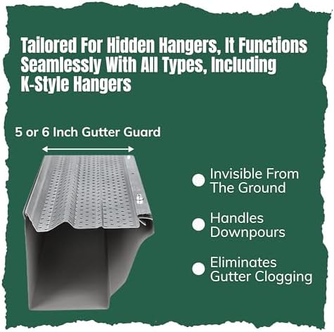 A-M Gutter Guard – Premium Heavy-Duty Aluminum Leaf & Debris Protection, Lifetime Quality (5 Inch - 50 Feet, Mill Finish) - DIY Easy - Made in The USA