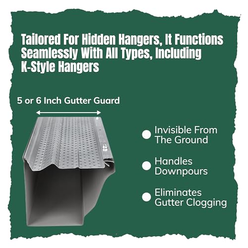 A-M Gutter Guard – Premium Heavy-Duty Lifetime Quality Aluminum - Leaf & Debris Protection, (5 Inch - 200 Feet, Mill Finish) - DIY Easy - Made in The USA