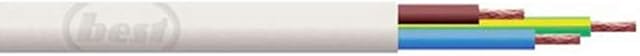 Merriway® BH01453 3-Core Round Flex Cable, 2183Y 0.5mm White, 5 Metres (16.5 feet)