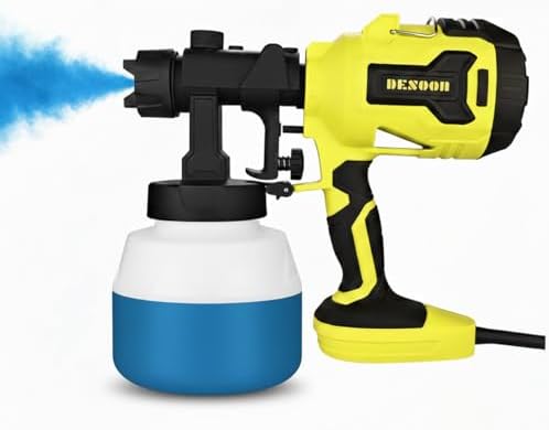 DESOON Pistola de Pintura Elétrica HVLP 600W, Pulverizador de Tin...