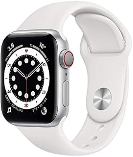 Apple Watch Series 6 GPS + Cellular, 40mm Silver Aluminium Case with White Sport Band - Regular