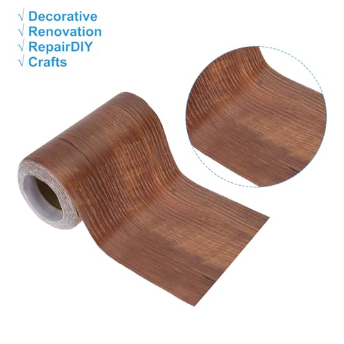 Image of PATIKIL Wood Grain Repair Tape 4.7in x33ft, Self Adhesive Realistic Textured Repair Tape Patch for Floor Door Table Cabinets Desk, Red Bean Pine