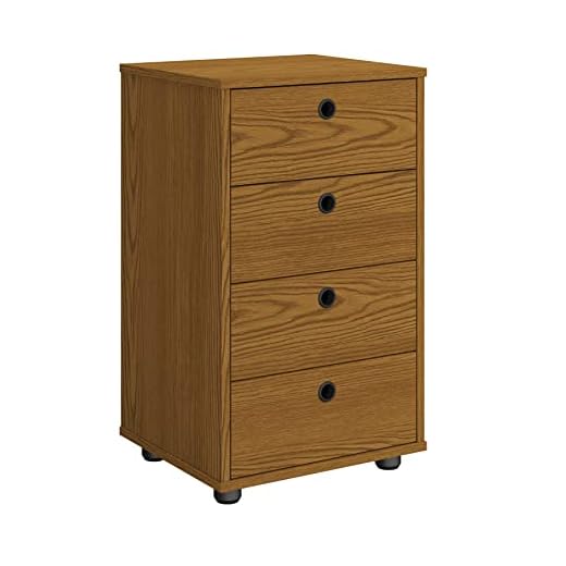 Gaveteiro Mesa De Cabeira Multiuso 4 Gavetas Classic (Freijó)