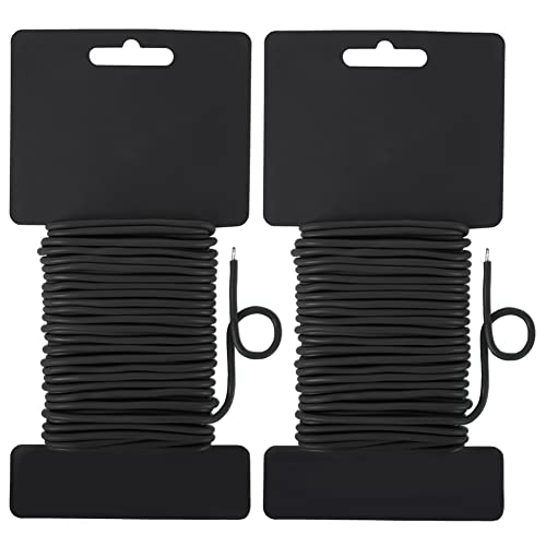 Shintop Reusable Garden Plant Twist Tie 2.8mm, 2PCS 65Feet Heavy Duty Soft Wire Tie for Tomato Plants, Climbing Roses and Vines Organizing (Black)