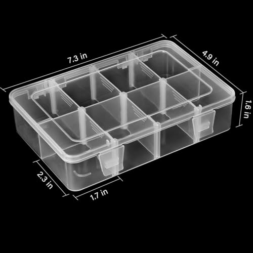 Image of 8 Pack 8 Grids Bead Organizer and Small Parts Storage Tackle Boxes