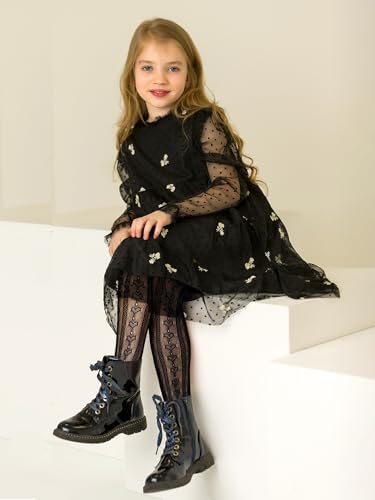 4 Pairs Spring Girls Lace Tights Fishnet Stockings Toddler Stockings Heart Pattern Dance Pantyhose Summer4