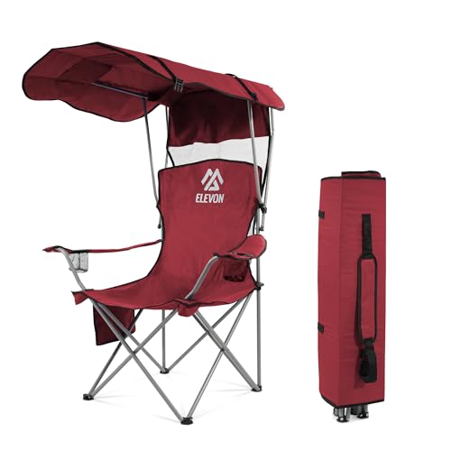Camping Chair, Oversized Folding Chair with Canopy, Portable Outd...