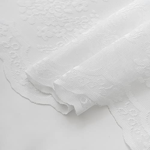 Tudeco White Lace Shower Curtain With Attach Valance, Elegance Sheer Shower Curtain For Bathroom Vintage Boho Shower Curtain Farmhouse French Country Bathroom Decor 72 X 72 Inch, 1 Panel #TOP6