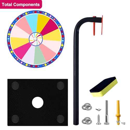 Roue de prix de 30,5 cm colorée robuste pour roulette de table de pub et salons