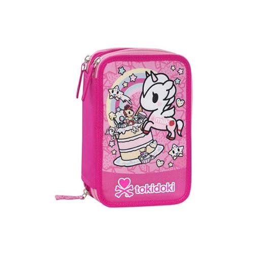 panini spa Trousse d'école Tokidoki Chat Violet Triple 3 Zip Complet