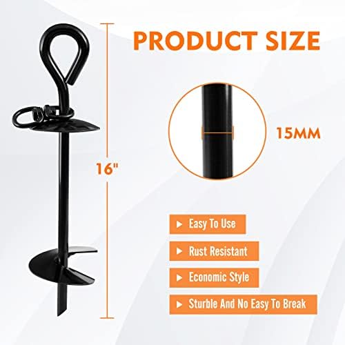 Premium Rust Proof Dog Tie Out Stake, Extra Heavy Duty Dog Anchor Spike for Tie-Out Cable Chain in Yard or Camping, No Bending or Pulling out for Small, Medium or Large Dog