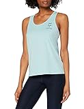 Abertura en la espalda Marca Amazon - AURIQUE Camiseta Yoga con Eslogan y Abertura en la Espalda Mujer, Azul (Ether), 42, Label:L