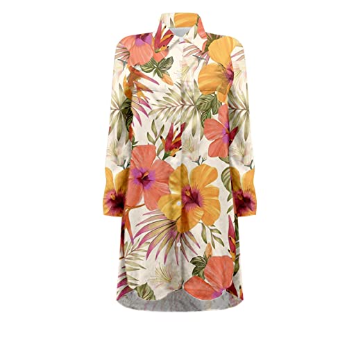Saída de praia feminina manga comprida abotoada blusa floral casual roupa de banho biquíni roupa de