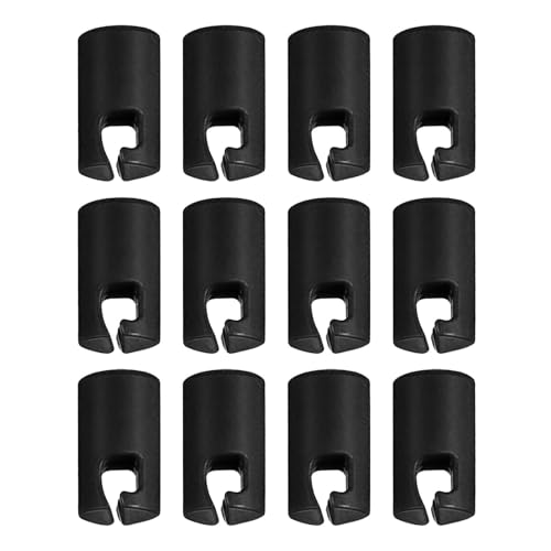 DYNWAVE Trampoline Enclosure Pole Caps Trampoline Shell Rod Cap for 25mm Poles Protective Cover Trampoline Pole Caps for Family Girls, Black 12pcs