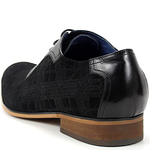 Ritizen Men's Oxfords Dress Shoes Wingtip Shoes Classic Lace-Up Leather Shoes For Formal Business Wedding Casual (Black, Numeric_12) #TOP6