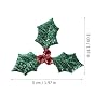 MAGICLULU 100Pcs Artificial Holly Berry and Leaves Mini Christmas Red Holly Berries for Crafts Applique Xmas Garland Wreath Present Box Wrapping Decor 5CM #2
