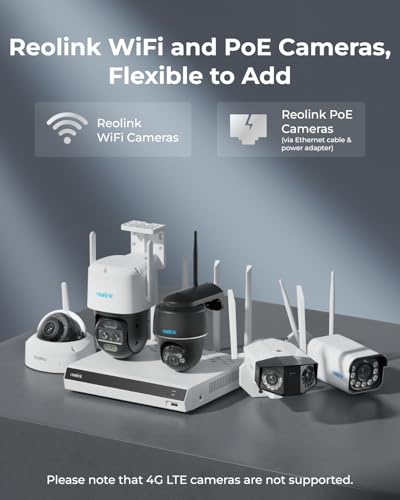 Image of REOLINK 16-Channel 4K WiFi NVR with WiFi 6 and 2.4 /5 GHz WiFi, Built-in 2TB HDD, Support 12MP /8MP /5MP /4MP HD Reolink IP Cameras, 24 /7 Recording for Home Security Camera System, Not PoE Ports, RLN12W