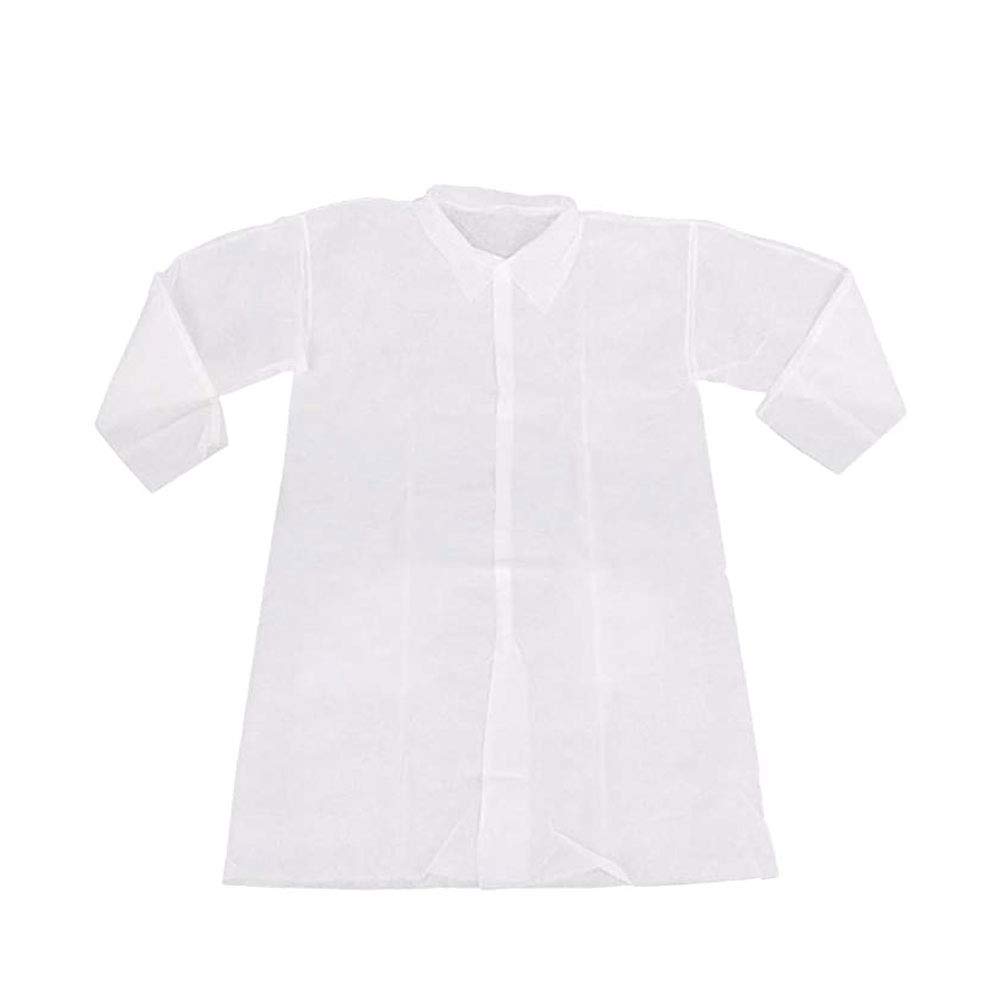 Bata Infantil Desechable con Velcro - Color: Blanco - para Laboratorios, Industrias de Alimentación, Limpieza, Talleres o en Visitas a Empresas - 50 Unidades