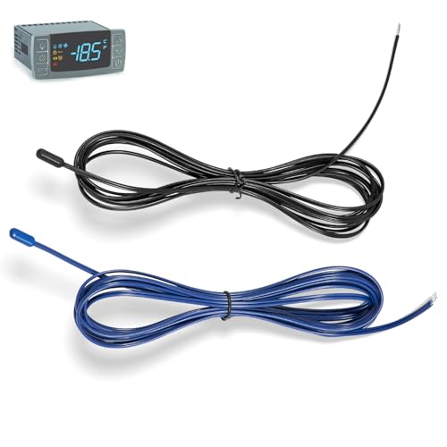 Temperature Probe Sensors | Durable Stainless Steel (Black/Blue) | Compatible with Dixell, Carel & Eliwell | for Refrigerators, Freezers & Cold Rooms(2-Pack)