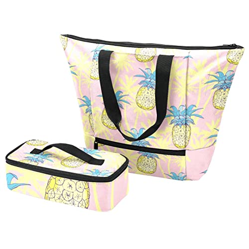 Sac fourre-tout ethnique poisson noir avec boîte à déjeuner isolante