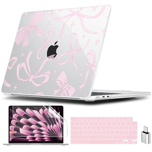 CeeVian Case Compatible with MacBook Air 13 inch M5 2026-2022 Release M4 M3 M2 A3449 A3240 A3113 A2681,Hard Shell Laptop Case with Keyboard Cover,Screen Protector & USB-C Adapter, Pink Bow Aesthetic by CeeVian - Used condition - US$14.96