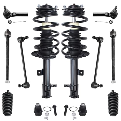 Image of Detroit Axle - Front Struts Lower Ball Joints Tie Rods Sway Bar Links Replacement for 2007-2012 Dodge Caliber - 12pc Set