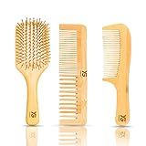 Ottima scelta: l'elegante kit di spazzole in bambù è perfetto per quasi tutti i banconi del bagno. Il set viene fornito con 1 spazzola ovale e 2 pettini (varie dimensioni), che lo rendono un ottimo regalo, comodo da trasportare e perfetto per i viaggi