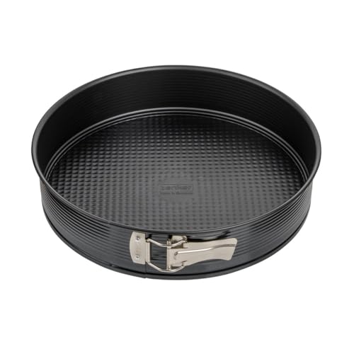 ZENKER Molde Desmontable 30cm 1 Fondo, para Tartas, con Recubrimiento Antiadherente, Acero, Negro, 30 cm