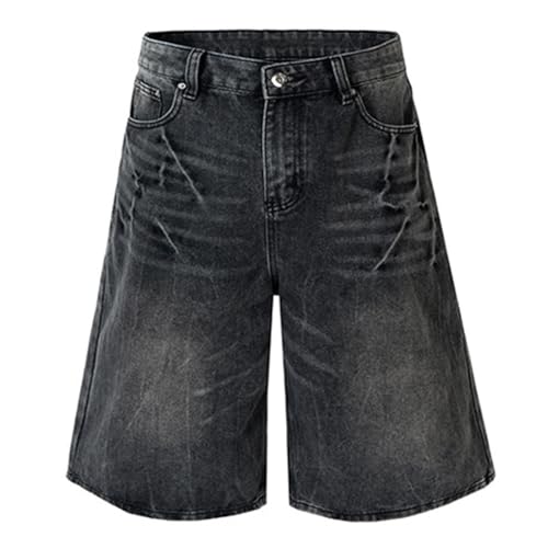 Cropped Jeans Men Women Wide Leg Denim Pants Baggy Vintage Denim Capris Pants Summer Clothes