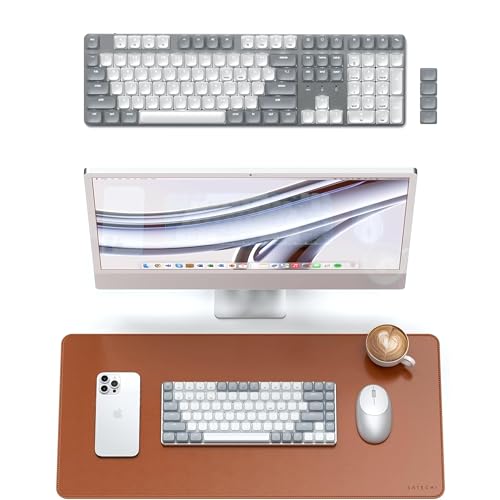 Teclado mecánico Satechi SM3 inalámbrico gris y alfombrilla XXL negra para trabajar sin cables