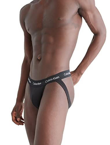 Calvin Klein Men's Cotton Stretch 5-Pack Jock Strap, 5 Black, Large #TOP2