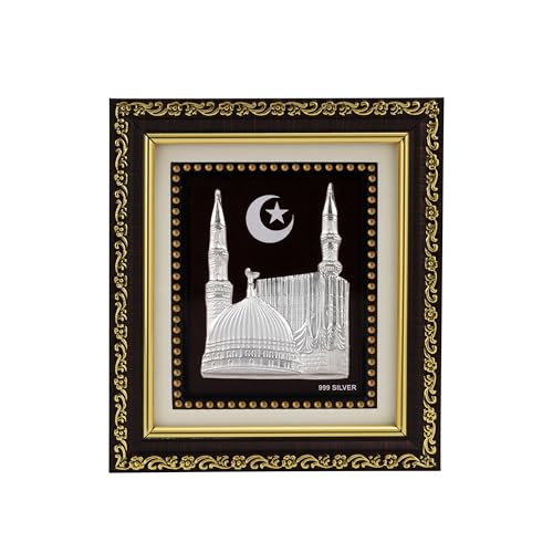 Image of 999Pure Silver Madina Photo Frame for Home & Office | Premium Silver | Frame for Wall Decor | Gifting Item for Festival Gifts | Certificate Included | Tabletop Size 5.5x5 inch