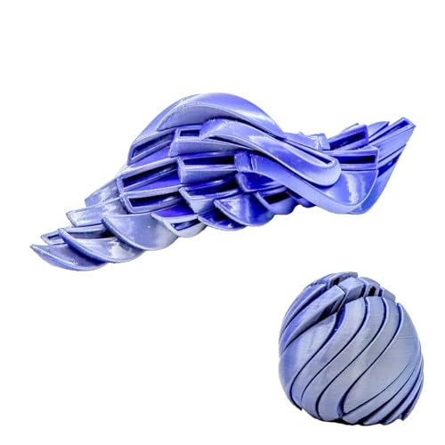 Deformable Slime Ball 3D Printed Transformable Fidget Toy for Stress and Anxiety Relief Sensory Squeeze Toy Desk Ornament(Light 