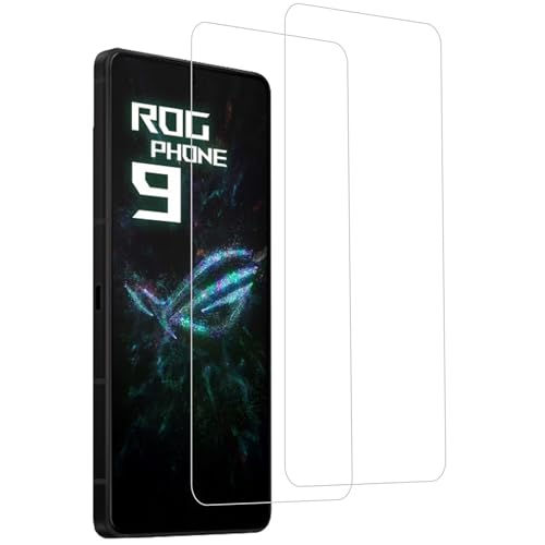 HUAKE 国産硝子素材製 ASUS ROG Phone 9 / ROG Phone 9 Pro 用 ガラスフィルム 強化 ガラス 硬度9H 液晶 保護 フィルム 【2枚】