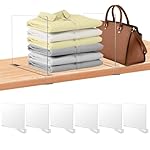6 Pack Clear Acrylic Shelf Dividers for Closet Organization, Purse Organizers for Closet, Clothing Dividers, Handbag Organizers for Shelves in Bedroom and Office