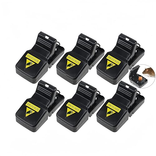 mouse traps for indoors that kill instantly trap for rats Contactless mouse trap, easy to clean, high sensitivity, stainless steel spring, 6-pack
