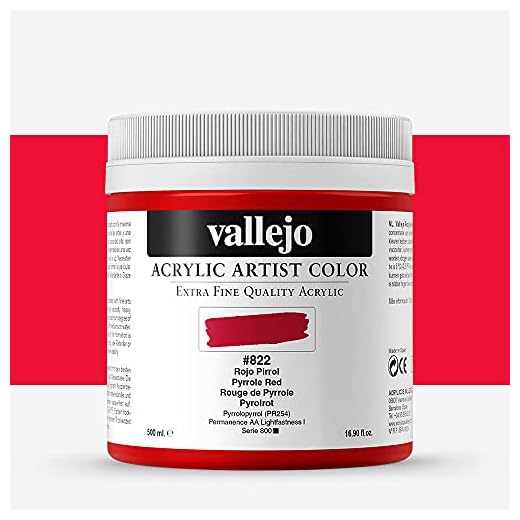 Vallejo : Artist Acrylic Paint : 500ml Pot : Pyrrole Red