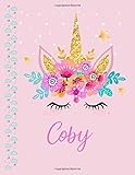  Coby: Coby Personalized Name SketchBook Drawing Paper Sheet Notebook without Line Journal with Name on Cover 109 Marble Size 8.5inch x 11inch Girl Boy ... Birthday Gift or Friendship Gift to Write in