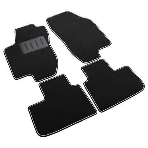 Il Tappeto Auto , SPRINT00101 , Tappetini Moquette Nera Antiscivolo , Bordo Bicolore , Salvatacco Rinforzato In Gomma , 156.