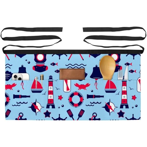 Tablier court de chef style marin pour cuisine créative et pâtisserie