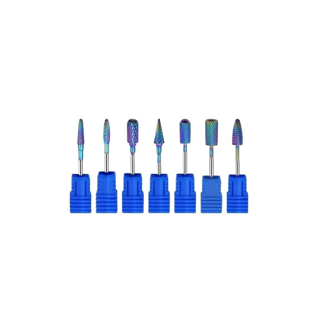 1 Pz 3/32 ''Top Cono Carburo Di Tungsteno Punta Del Trapano for Unghie Efficiente Gel Nail Cut Rimozione Strumento Di Pedicure Del Manicure(7pcs (01-07))