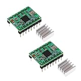 2 Pcs A4988 Schrittmotor-Treiber-Modul, Schrittmotortreiber A4988 16, SMT Maschinenherstellung, Einstellbare Spannung, mit Kühlkörper, mitArduino Raspberry Pifür inklusive(grün)